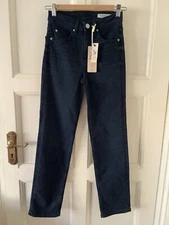BNWT  Blue Black The Sienna Organic Cotton Straight High Waist Stretch Jeans 6 S