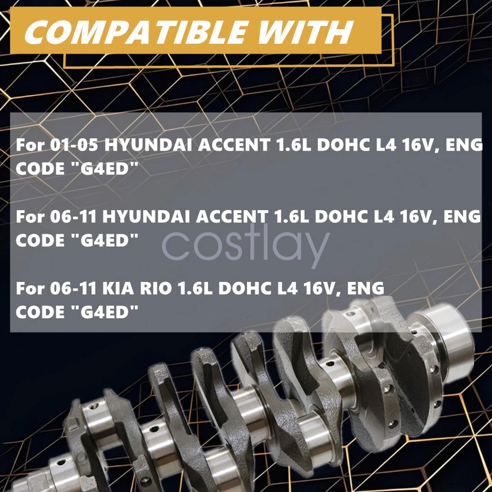 Cigüeñal motor nuevo 23111-261001 para Hyundai Accent Kia Rio 2001-2011 1,6 L Foto 3 de 4