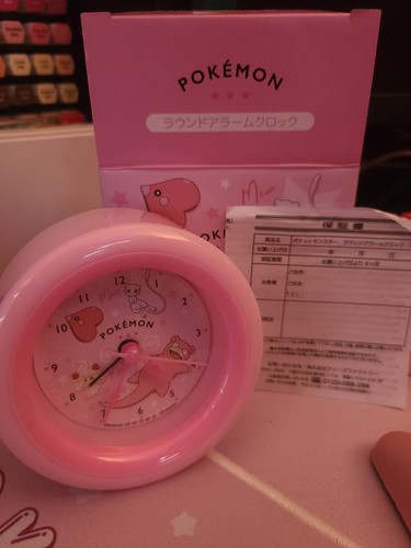 Pokémon Pink Alarm Clock Japan Import Nintendo Mew Alcremie Slowpoke Luvdisc