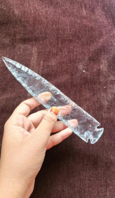 5'' Hand Crafted Crystal Glass Arrowhead Gemstone Home Décor Collectible Art Gift