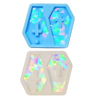 Light and Shadow Keychain Silicone Mold Hexagonal Earring Mold