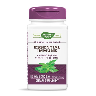 Nature's Way ESSENTIAL IMMUNE premium blend Vitamin C Zinc 60 capsules