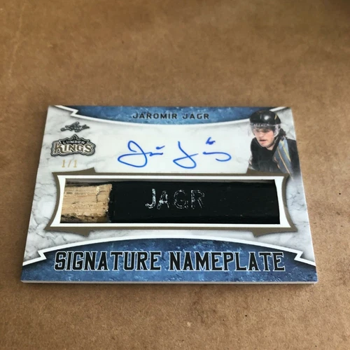 2019/20 LEAF LUMBER KINGS JAROMIR JAGR GAME USED SIGNATURE NAMEPLATE #1/1 RARE