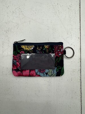 Sak Saum For Freedom Black Floral Print Keychain Wallet