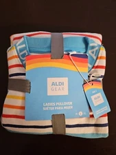 Size  L  Aldi Gear  Multi-Colored Striped Crew Neck Sweatshirt 
