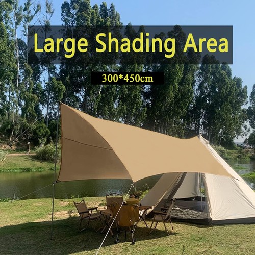 Zeltplane Tarp Wasserdicht Regenschutz Anti-UV Sonnensegel Strand Vordächer - Bild 6 von 12