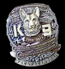 MONEDA PERRO CUERPO K-9 75 Aniversario POLICÍA APLICACIÓN DE LA LEY SHERIFF PD PIN UP TUN