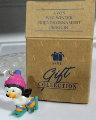 Avon A Merry Little Christmas Miniature Ornament Wee Winter Friends Penguin 1988