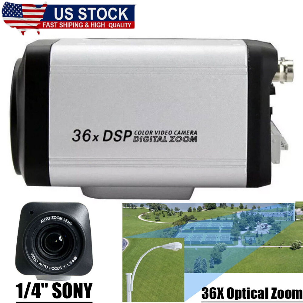 Sony Color Video Box Camera 36X Optical Zoom Auto Focus DSP CCTV 1/4