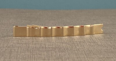 Delsol France Signed Textured Gold Tone Hair Clip Barrette  display picture 3
