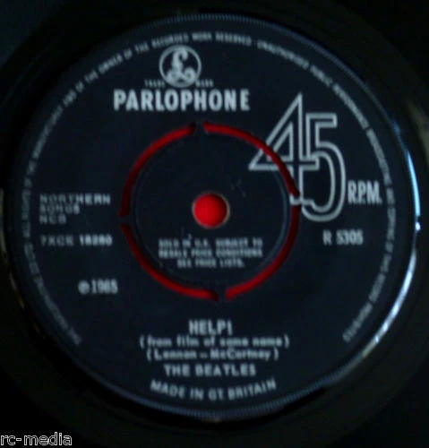 THE BEATLES - Help! - Original UK 7" / Parlophone text
