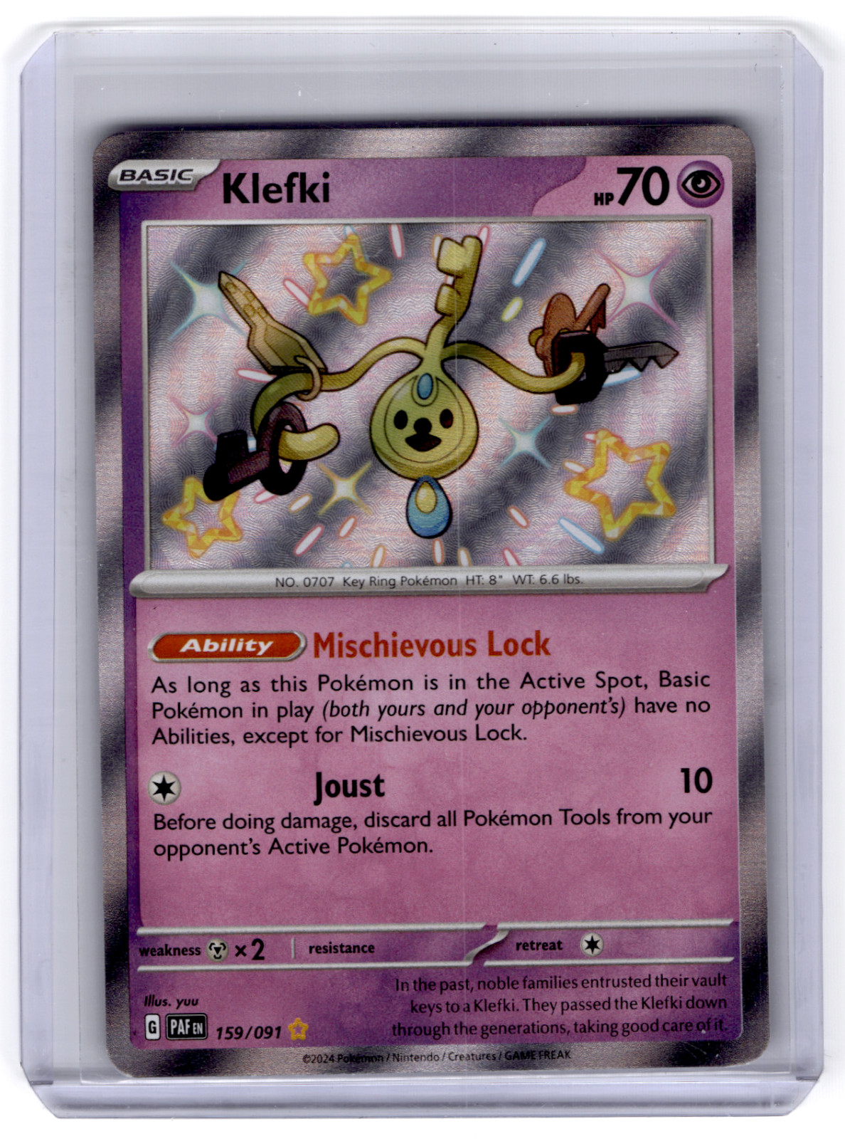 Pokémon TCG Klefki Card Paldean Fates Shiny Rare 159/091 Near Mint