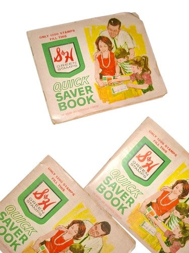 Vintage lot 4 S&H Green Stamps Books Quick Saver Books Weibolts full books!!!! - Picture 2 of 10