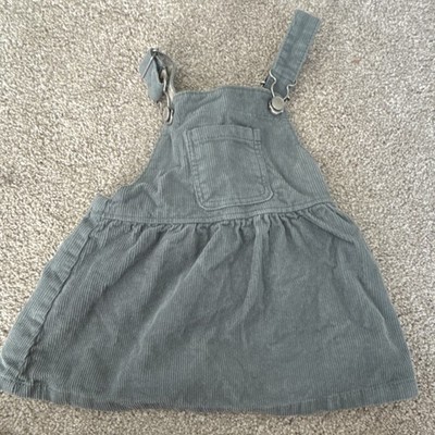 Zara Baby Girls Blue Corduroy Overall Dress 6-9M Adjustable Buckle