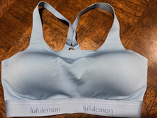 Lululemon Energy Bra 34D Blue/Gray Adjustable Back Hook High Support Sports Bra