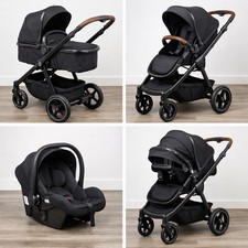Puggle Monaco XT 2in1 Pushchair with adaptors adjustable handle storm black