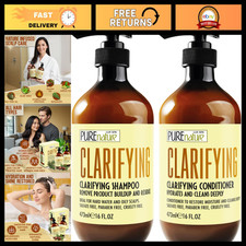 Sulfate-Free Clarifying Shampoo & Conditioner Set for Oily Scalp - 16 Fl Oz
