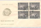 INDIA FDC 1954 WORLD AGRICULTURE FAIR Madras 15NP Block{4} First Day Cover WE219