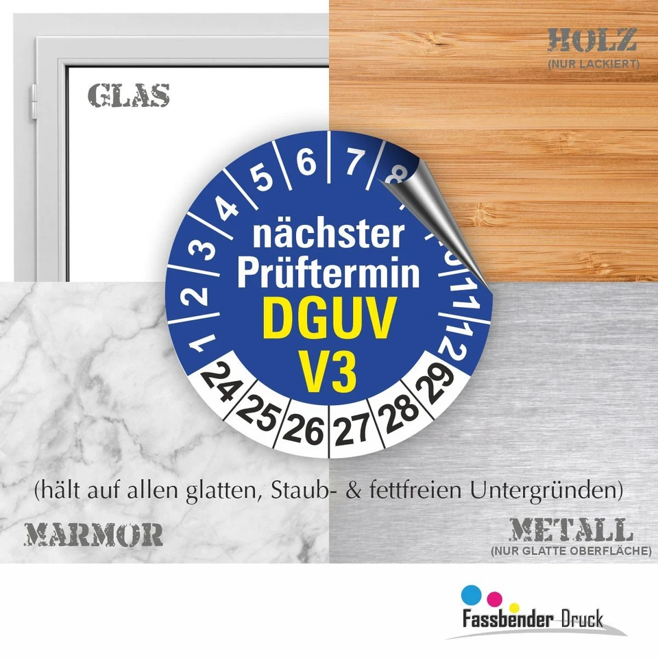 DGUV V3 Prüfplaketten BLAU Ø 20 I 30 I 40 mm I VDE 701 I Wartungsetiketten - Bild 4 von 4