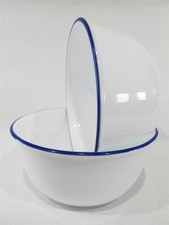 ❤️ 2 BLUE Band CORELLE 28-oz SUPER SOUP BOWLS Bright Brilliant Breathtaking Navy
