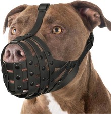 Pitbull Muzzle for Large Medium Sized Dogs to Prevent Biting Scavenging, Basket