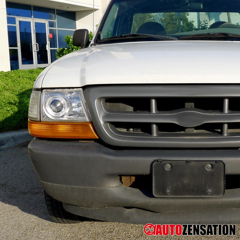 Fit 1998 1999 2000 Ford Ranger LED Halo Projector Headlights Headlamp Left+Right Foto 3 de 4