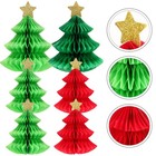 6 Pcs Honeycomb Ornaments New Year Paper Decorations Christmas for Office