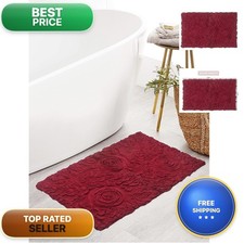 Home Weavers Bell Flower Collection 100 Cotton Tufted Bath Rugs, Extra Soft