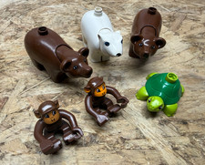LEGO Duplo Konvolut 6x Wildtiere Zoo Animals Bären Affen Schildkröte Eisbär Tier