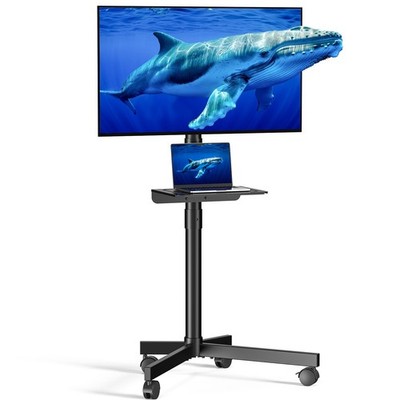 Mobile TV Cart 2360 Inch LCD LED OLED Rolling Stand Locking Wheels Black