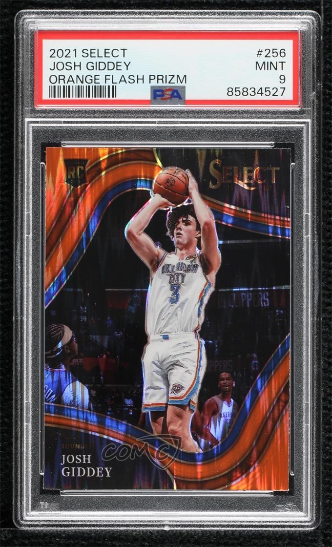 2021 Select Courtside Orange Flash Prizm Josh Giddey PSA 9 MINT Rookie RC 05lb