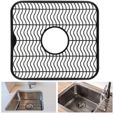 Black Sink Protectors for Kitchen, Plastic 12" x 11" Dish Rack, Protect Sink ...