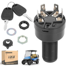 4-Pin Ignition Key Switch for Club Car Golf Carts 2004-Up, 2 Keys Included