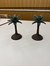 2 Wrought Iron Palm Tree 8" Candlesticks