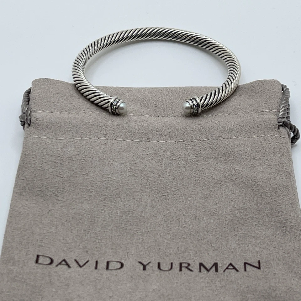 Brazalete David Yurman Cable Classics 5mm Perlas y Diamantes Cable Foto 2 de 4