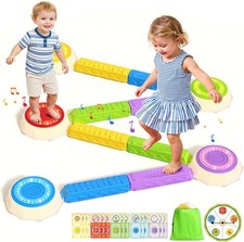 Children's Light-Up Stepping Stones and Balance Beam Set - 13 Pieces