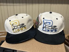 Pitt Panthers Pair Of 2 Velvet Blue/Gold 1980 Snapback Hats -NOS W/Tags
