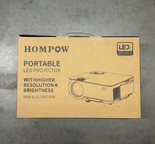 HOMPOW LCD Projector 720p Native 1080p 9500 Lumens HDMI USB VGA AV White