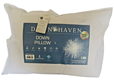 DownHaven - Luxury Down Filled Pillow - Washable - Standard/Queen 20 x 28 Inch