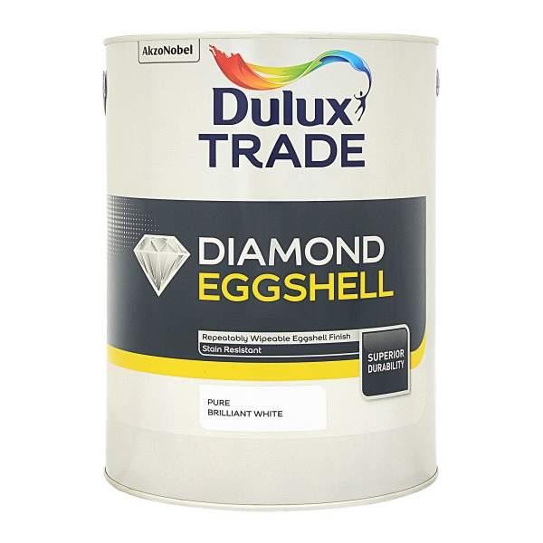 B&Q -  Diamond Quick Dry Pure Brilliant White Eggshell Interior Metal & Wood Paint5L - Image 2