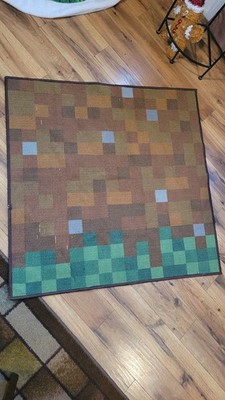 Minecraft Rug Grass Block Size 39x39 Non-Slip Floor Mat
