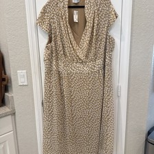 Avenue womens Plus Size 26 Dress Spots Sheer Overlay Long Maxi