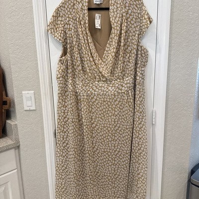 Avenue womens Plus Size 26 Dress Spots Sheer Overlay Long Maxi