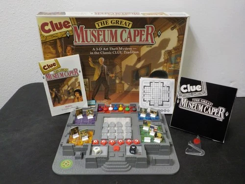 G1219 Vintage 1991 Parker Bros. CLUE: The Great Museum Caper 3D Board Game