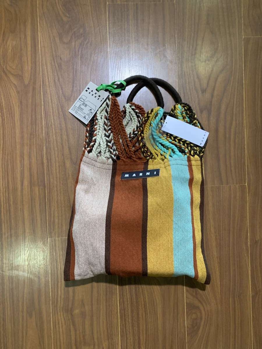 アイボリー HAMMOCK BAG MARNI MARKET MARNI TOTE BAG MARKET HAMMOCK MULTICOLOR STRIPE New | eBay