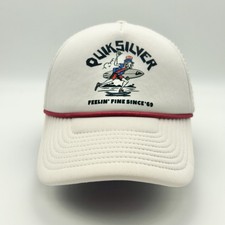 Quicksilver Snapback Hat Cap White Red Rope Feelin' Fine Since '69