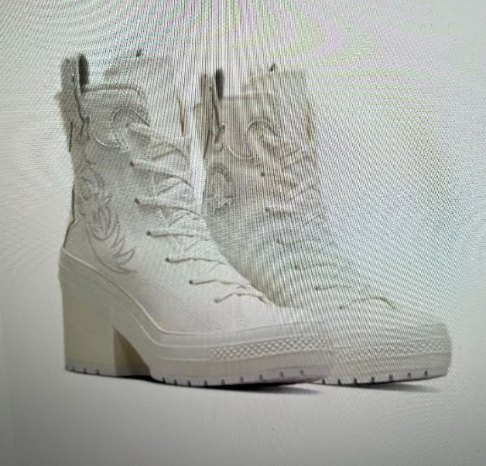 Converse Chuck 70 De Luxe Heel Western Hi Platform Sneakers Women’s Size 10.5 White-image