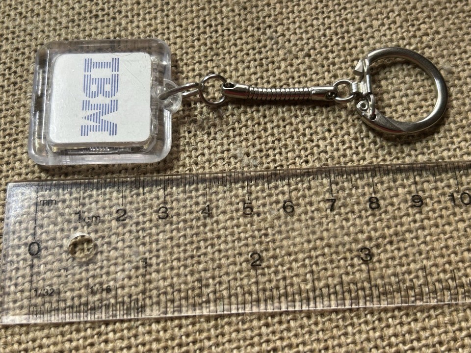 Vintage IBM Desktop Computer Lucite Key Ring Keychain Advertising ...