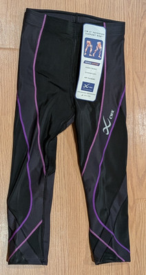 NWT Women's CW-X Conditioning Wear 3/4 Length Pro Tights Black 140806 - S