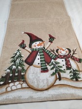 Table Runner Snowman Christmas Holiday Winter Season 72" x 16"